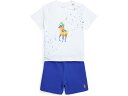 (取寄) ラルフローレン キッズ ボーイズ ビッグ ポニー ジャージ ティー アンド フリース ショーツ セット (インファント) Polo Ralph Lauren Kids boys Polo Ralph Lauren Kids Big Pony Jersey Tee & Fleece Shorts Set (Infant) White