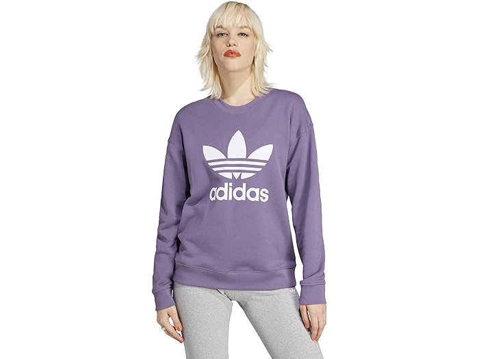 () AfB_X IWiX fB[X gtHC N[ XEFbgVc adidas Originals women adidas Originals Trefoil Crew Sweatshirt Shadow Violet