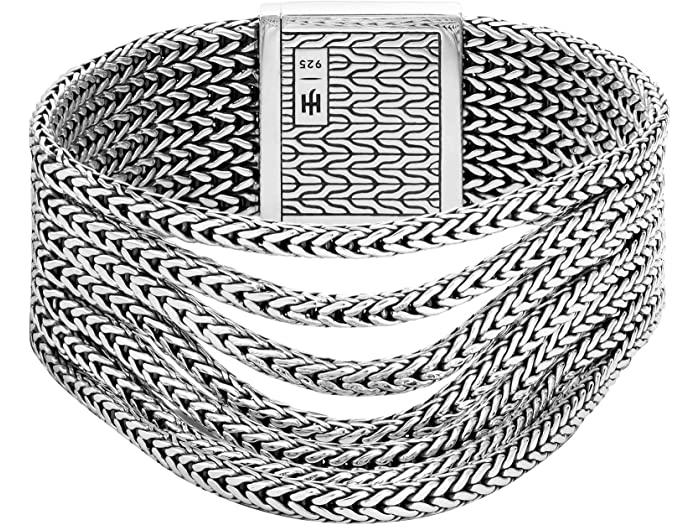 (取寄) ジョン ハーディ クラシック チェイン ブレスレット ウィズ クラスプ John Hardy Classic Chain Multi-Row Bracelet with Reticulated Pusher Clasp Silver