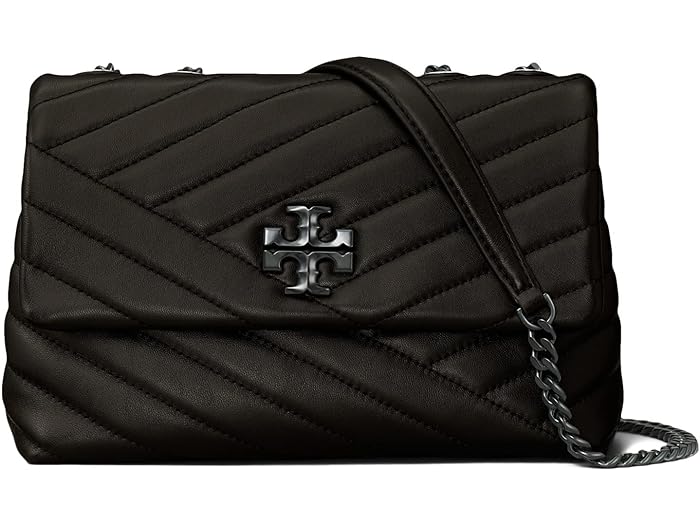 (取寄) トリーバーチ レディース キラ シェブロン パウダー コーテッド スモール コンバーチブル ショルダー バッグ Tory Burch women Tory Burch Kira Chevron Powder Coated Small Convertible Shoulder Bag Black/Silver