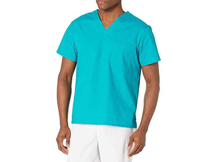 (取寄) ディッキーズ メンズ ユニセックス Vネック トップ Dickies men Unisex V-Neck Top Teal Blue