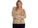 (取寄) ローレン ラルフローレン レディース プラス サイズ スネークスキン プリント コットンブレンド カーディガン LAUREN Ralph Lauren women LAUREN Ralph Lauren Plus Size Snakeskin Print Cotton-Blend Cardigan Cream Multi