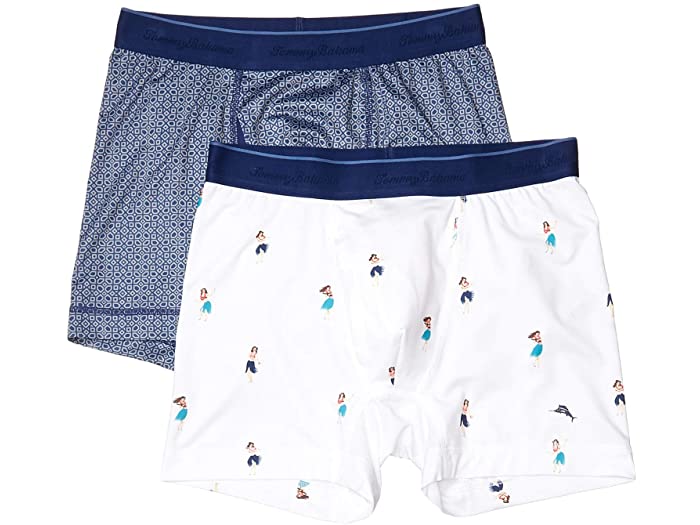 (取寄) トミーバハマ メンズ 2パック メッシュ テック ボクサー ブリーフ Tommy Bahama men 2-Pack Mesh Tech Boxer Briefs Navy Geo Tile/Hula Girl