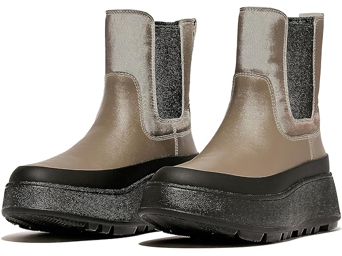 楽天ジェットラグ楽天市場店（取寄） フィットフロップ レディース F-モード ウォーターレジスタント フラットフォーム チェルシー ブーツ FitFlop women FitFlop F-Mode Water-Resistant Flatform Chelsea Boots Minky Grey