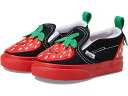 (取寄) バンズ スニーカー キッズ ガールズ スリッポン V ベリー 大きいサイズ Vans Kids girls Slip-On V Berry Red/Black