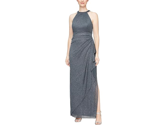 () AbNX CujOX fB[X O X[uX z^[ lbN hX Alex Evenings women Alex Evenings Long Sleeveless Halter Neck Dress Smoke