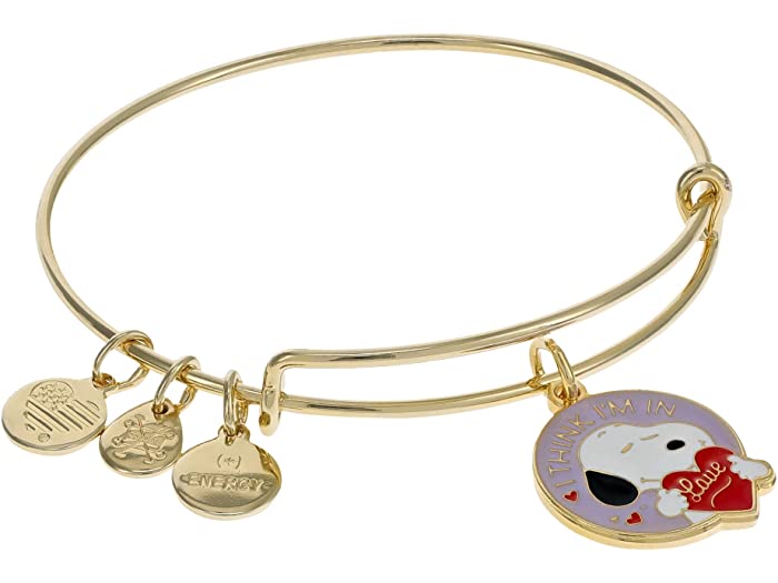 (取寄) アレックス アンド アニ レディース ピーナッツ スヌーピー イン ラブ ブレスレット Alex and Ani women Peanuts Snoopy in Love Bracelet Gold