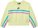 (取寄) ナイキ キッズ ガールズ ストライプド クルー ネック スウェットシャツ (トドラー) Nike Kids girls Nike Kids Striped Crew Neck Sweatshirt (Toddler) Citron Tint
