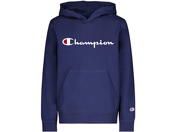 (取寄) チャンピオン キッズ ボーイズ スクリプト フレンチ テリー フーディ (ビッグ キッズ) Champion Kids boys Script French Terry Hoodie (Big Kids) Navy