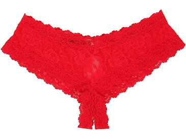 (取寄) ハンキー パンキー レディース シグニチャー レース クロッチレス チーキー ヒップスター Hanky Panky women Signature Lace Crotchless Cheeky Hipster Red