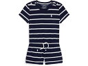 (取寄) ラルフローレン キッズ ガールズ ストライプド テリー ロンパー (リトル キッズ) Polo Ralph Lauren Kids girls Polo Ralph Lauren Kids Striped Terry Romper (Little Kids) Newport Navy/White