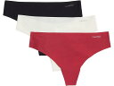 (取寄) カルバンクライン アンダーウェア レディース インビジブルズ 3-パック トング Calvin Klein Underwear women Calvin Klein Underwear Invisibles 3-Pack Thong Red Bud/Vanilla Ice/Black