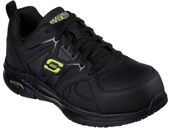 (取寄) スケッチャーズ スニーカー ワーク メンズ アーチ フィット SR - セリアン アロイ トゥ SKECHERS Work men SKECHERS Work Arch Fit SR - Sellian Alloy Toe Black/Lime