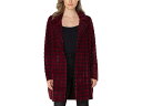 (取寄) リバプールロサンゼルス レディース オープン フロント コーティガン セーター Liverpool Los Angeles women Liverpool Los Angeles Open Front Coatigan Sweater Burgundy Black Houndstooth