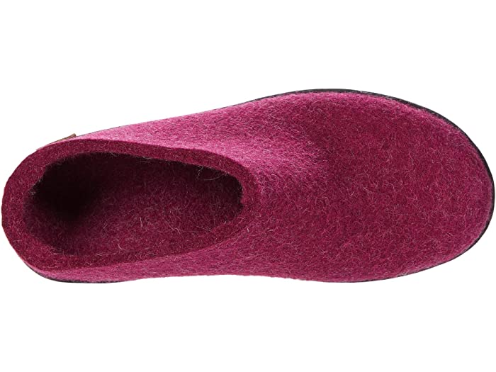 (取寄) グレーラップ ウール スリッポン ラバー アウトソール Glerups Wool Slip-On Rubber Outsole Cranberry/Black Rubber