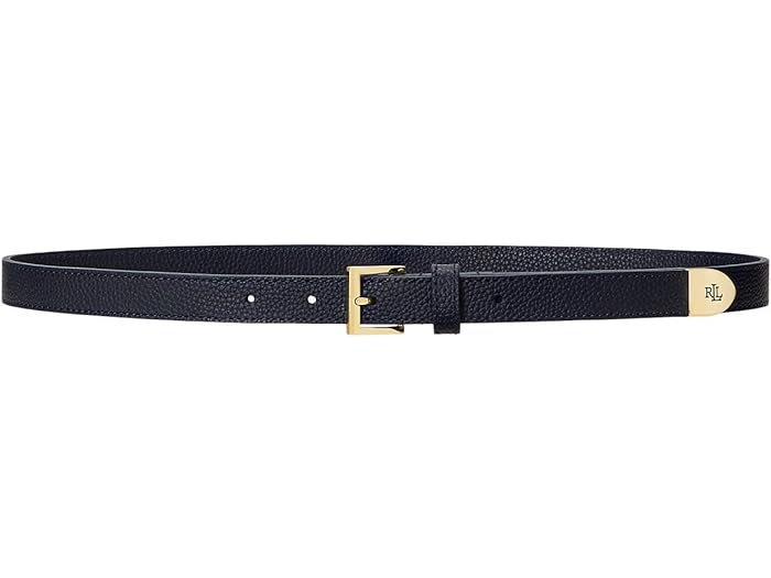 () [ t[ fB[X yuh U[ XLj[ xg LAUREN Ralph Lauren women LAUREN Ralph Lauren Pebbled Leather Skinny Belt Refined Navy