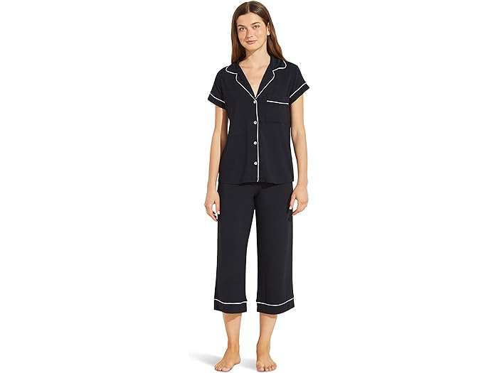 () Go[WFC fB[X W[ - U Nbvh pW} Zbg Eberjey women Eberjey Gisele - The Cropped Pajama Set Black/Sorbet Pink