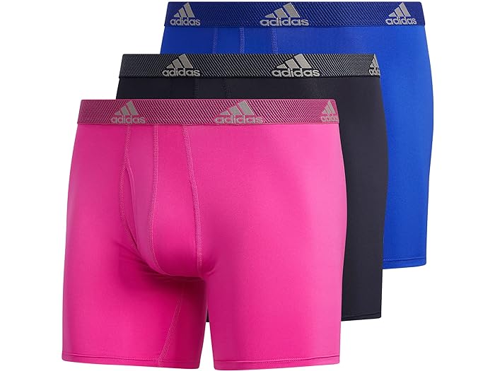 (取寄) アディダス メンズ パフォーマンス 3-パック ボクサー ブリーフ adidas men adidas Performance 3-Pack Boxer Brief Lucid Fuchsia Pink/Legend Ink Blue/Lucid Blue