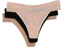 () ig fB[X uX p[tFNV gO 3-pbN Natori women Natori Bliss Perfection Thong 3-Pack Cameo Rose/Black/Caf