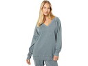 () bhI[hbN fB[X o[AEg t[X O X[u I[v V-lbN `jbN Mod-o-doc women Mod-o-doc Burnout Fleece Long Sleeve Open V-Neck Tunic Remote Gray