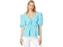 (取寄) リリー ピュリッツァー レディース サラフィナ ショート スリーブ ギンガム Lilly Pulitzer women Lilly Pulitzer Sarafina Short Sleeve Gingham Turquoise Oasis Crinkle Gingham