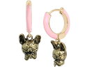 (取寄) ベッツィジョンソン レディース フレンチ ハギー イヤリングス Betsey Johnson women Betsey Johnson Frenchie Huggie Earrings Pink/Gold