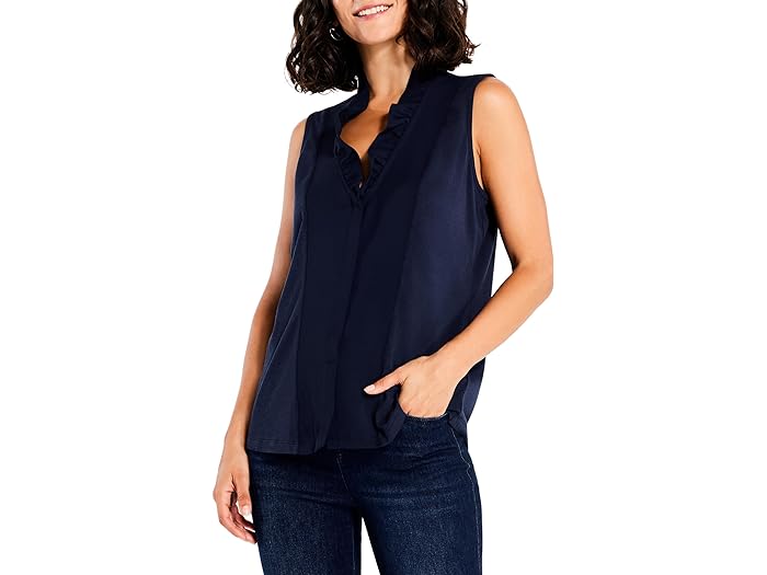 () jbN][ fB[X bth AEh ^N NIC+ZOE women NIC+ZOE Ruffled Around Tank Dark Indigo 1