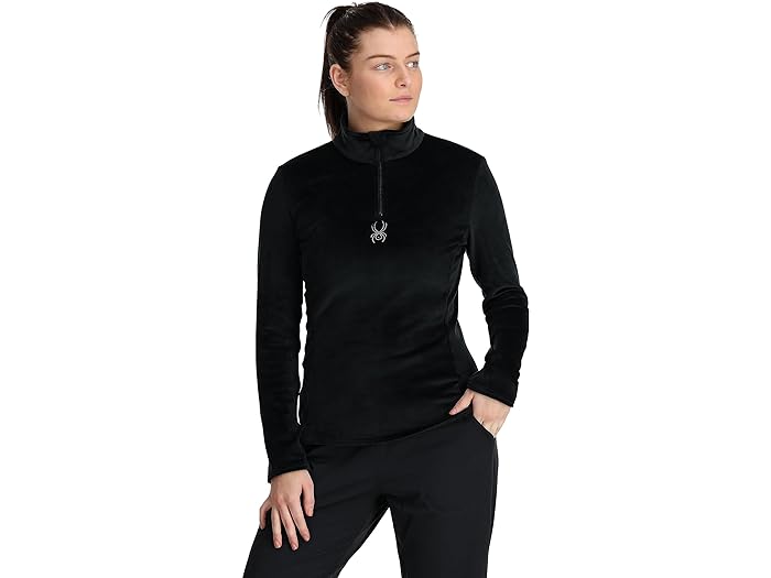 () XpC_[ fB[X V}[ oO 1/2 Wbv Spyder women Spyder Shimmer Bug 1/2 Zip Black