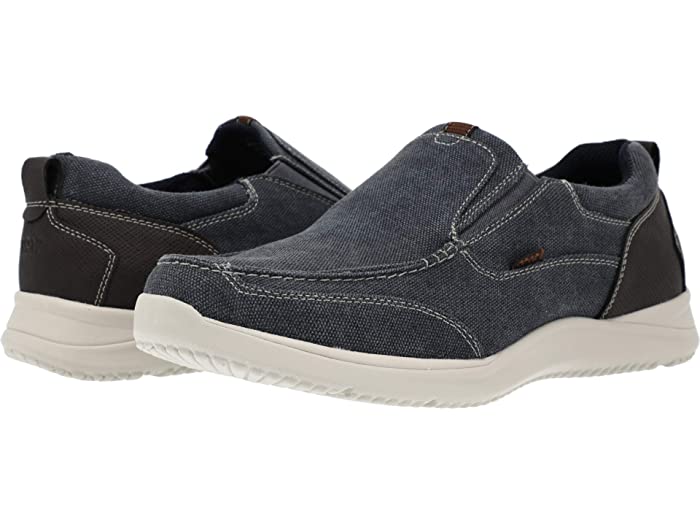 (取寄) ナン ブッシュ メンズ コンウェイ キャンバス モック トゥ スリップ-オン Nunn Bush men Nunn Bush Conway Canvas Moc Toe Slip-On Dark Blue