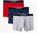 () RXe Y {NT[ u[t 3-pbN JWA CtX^C I[ I[o[ vg NR Lacoste men Lacoste Boxer Briefs 3-Pack Casual Lifestyle All Over Print Croc Methylene/Silver Chine/Red