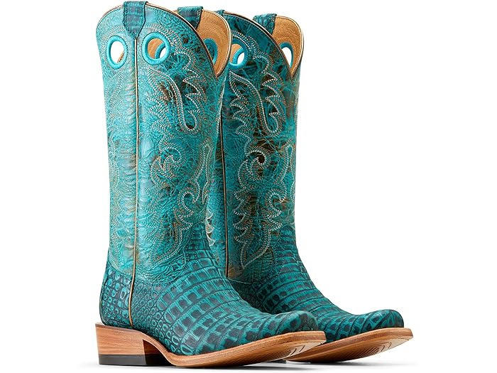 () ꥢå ǥ ե塼ƥ ֡  ֡ Ariat women Ariat Futurity Boon Western Boots Turquoise Sueded Caiman Belly