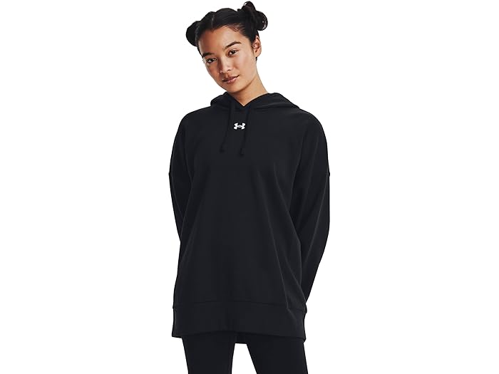 () A_[A[}[ fB[X Co t[X I[o[TCY p[J[ Under Armour women Under Armour Rival Fleece Oversized Hoodie Black/White