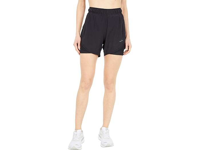 (取寄) ブルックス レディース チェイサー 5 2イン1 ショーツ Brooks women Brooks Chaser 5" 2-in-1 Shorts Black