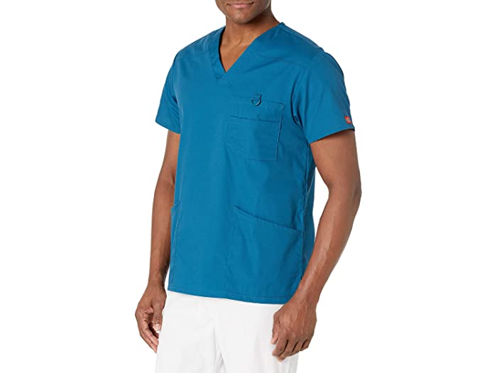 (取寄) ディッキーズ メンズ EDS シグニチャー メン スクラブズ トップ Vネック 81906 Dickies men EDS Signature Men Scrubs Top V-Neck 81906 Caribbean Blue