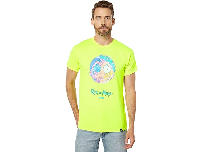 () fB }bN fB }bN X bN Ah [eB - [eB T-Vc DIM MAK DIM MAK Dim Mak x Rick and Morty - Morty T-Shirt Safety Green