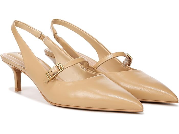 (取寄) フランコ サルト レディース クロエ ポインテッド トゥ スリングバック キトン ヒール Franco Sarto women Franco Sarto Khloe Pointed Toe Slingback Kitten Heel Nude Beige Leather