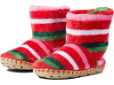 (取寄) ハットレイ キッズ ガールズ キャンディ ケイン ストライプ フリース スリッパ (トドラー/リトル キッド) Hatley Kids girls Hatley Kids Candy Cane Stripes Fleece Slippers (Toddler/Little Kid) Red