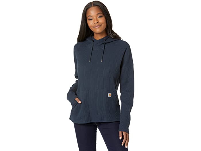 (取寄) カーハート レディース リラックスト フィット ヘビーウェイト ロング スリーブ フーデット サーマル シャツ Carhartt women Relaxed Fit Heavyweight Long Sleeve Hooded Thermal Shirt Navy