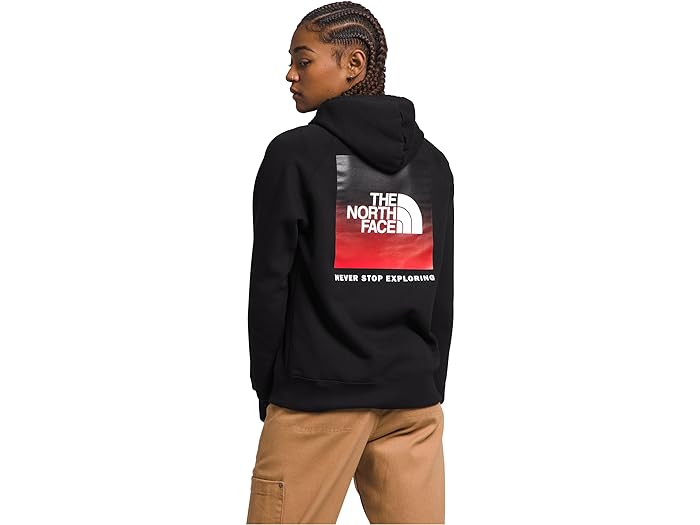 () m[XtFCX fB[X {bNX NSE vI[o[ p[J[ The North Face women The North Face Box Nse Pullover Hoodie TNF Black/Ombre Graphic