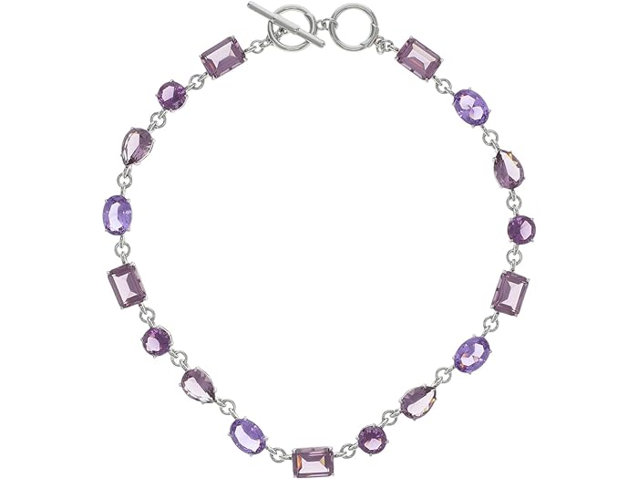 () [ t[ fB[X }` Xg[ J[ lbNX LAUREN Ralph Lauren women LAUREN Ralph Lauren Multi Stone Collar Necklace Rhodium/Purple Multi