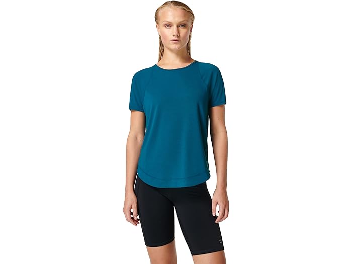 () XEFbeB xeB fB[X u[Y C[W[ V[g X[u gbv Sweaty Betty women Sweaty Betty Breathe Easy Short Sleeve Top Cascade Blue