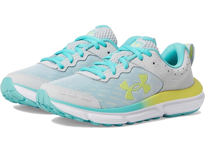 取寄 アンダーアーマー キッズ ガールズ アサート 10 ビッグ キッド Under Armour Kids girls Under Armour Kids Assert 10 Big Kid Halo Gray/Radial Turquoise/Sonic Yellow