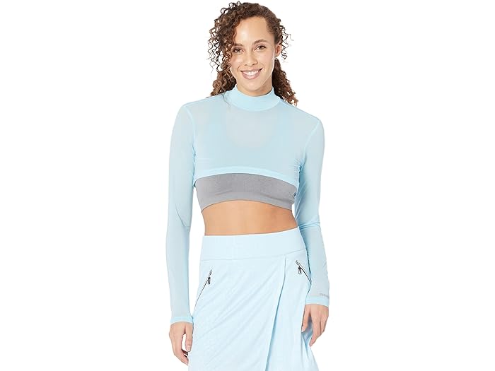 () ߡ ɥå ǥ 󥻥 35 Spf 饤ȥ  ꡼ å ͥå å 쥤 ȥå Jamie Sadock women Sunsense 35 SPF Lightweight Long Sleeve Mock Neck Crop Layering Top Oasis