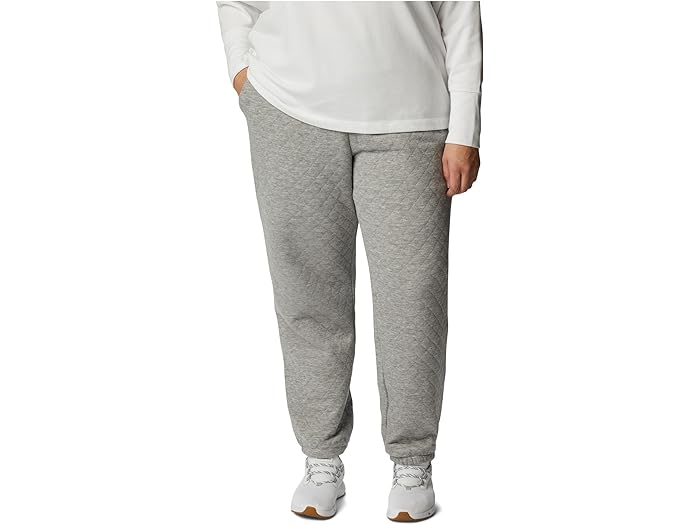 () RrA fB[X vX TCY bW Lebh WK[Y Columbia women Columbia Plus Size Lodge Quilted Joggers Light Grey Heather