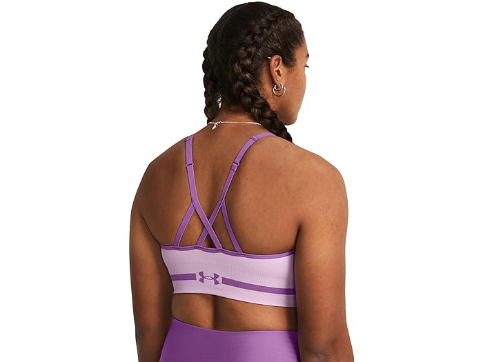 (取寄) アンダーアーマー レディース シームレス ロウ ロング ブラ Under Armour women Under Armour Seamless Low Long Bra Purple Ace/Provence Purple 2