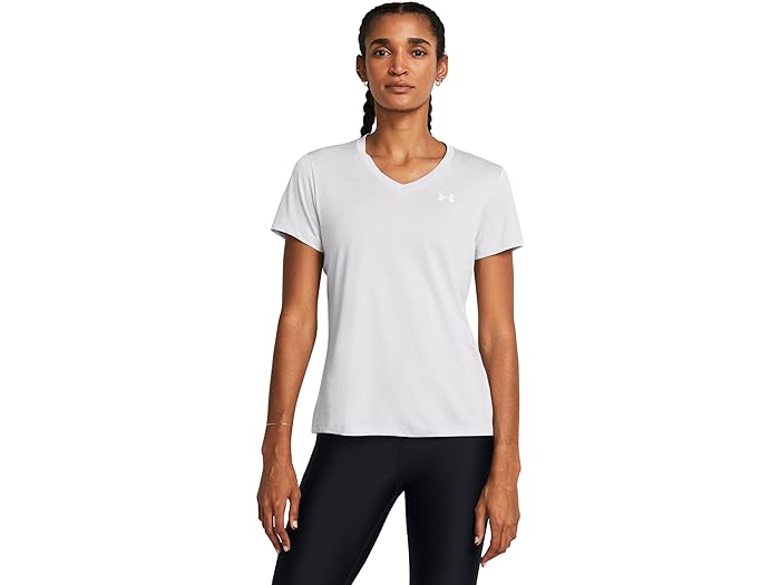 () A_[A[}[ fB[X ebN V[g X[u V-lbN cCXg Under Armour women Under Armour Tech Short Sleeve V-Neck Twist Halo Gray/White/White