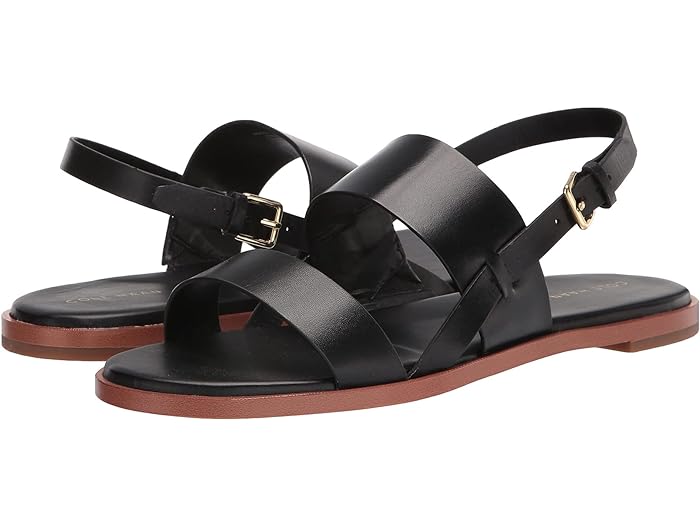 (取寄) コールハーン レディース フリン フラッツ サンダル Cole Haan women Cole Haan Flynn Flat Sandal Black Leather