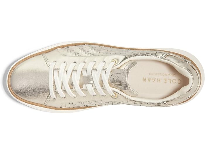 (取寄) コールハーン レディース グランドプロ トップスピン スニーカー Cole Haan women Grandpro Topspin Sneaker Soft Gold Genevieve Weave Leather/Ivory