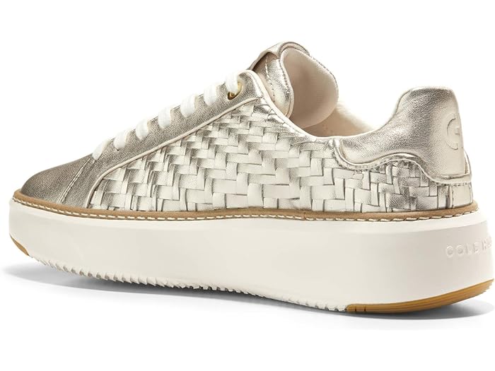 (取寄) コールハーン レディース グランドプロ トップスピン スニーカー Cole Haan women Grandpro Topspin Sneaker Soft Gold Genevieve Weave Leather/Ivory