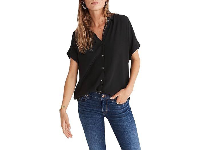 () ChEF fB[X Zg hCs[ Vc Madewell women Madewell Central Drapey Shirt True Black